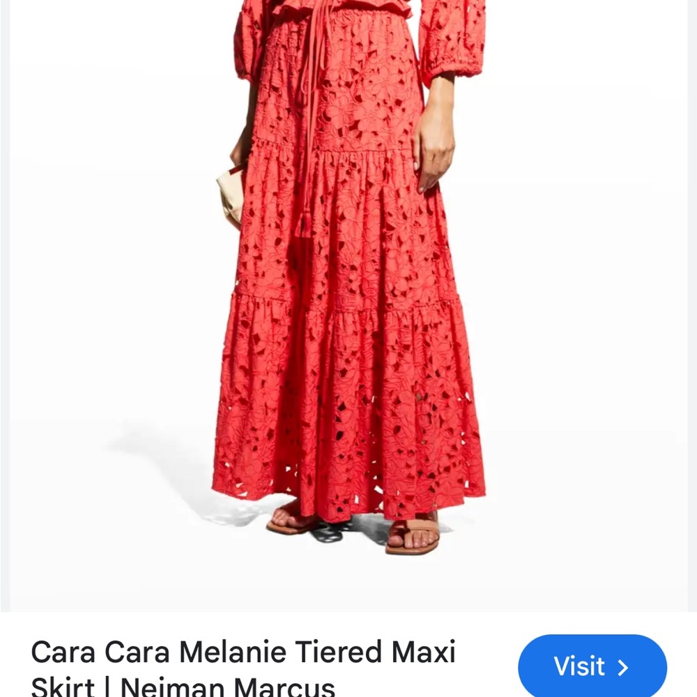 Cara Cara embroidered top and skirt. Skirt size small. Top size medium